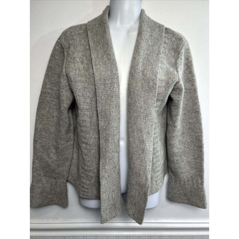 Sundance Sweater Womens Medium Gray Lambs Wool Open Front Cardigan Wrap